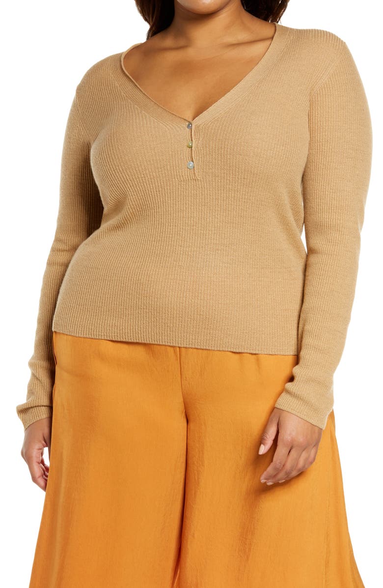 Vince V-Neck Ribbed Cashmere Sweater, Main, color, 