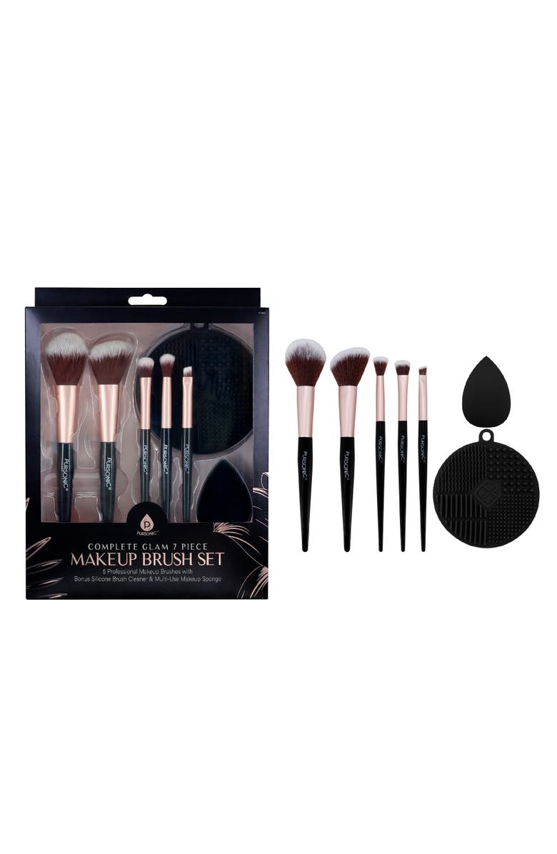 PURSONIC Complete Glam 7-Piece Makeup Brush Set, Main, color, Black
