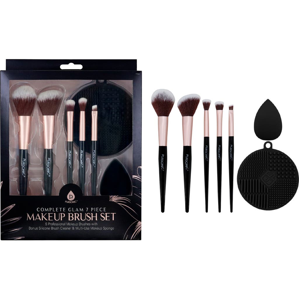 Pursonic Complete Glam 7-piece Makeup Brush Set In Black