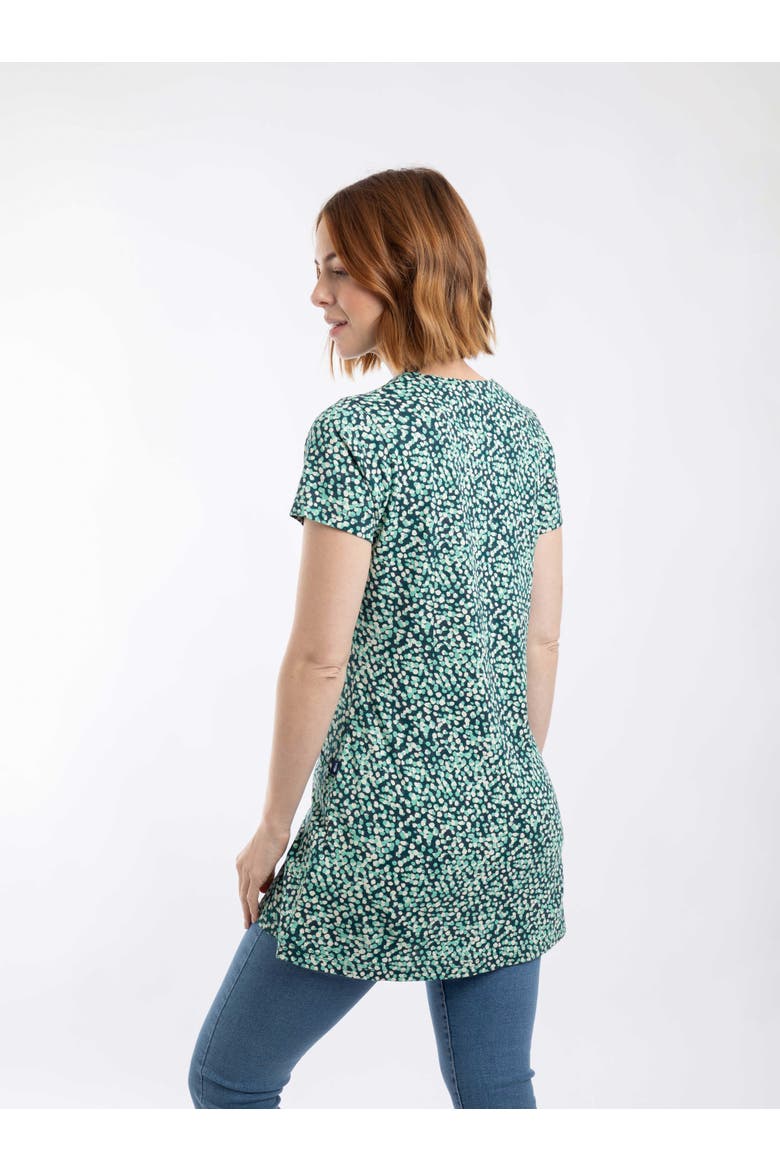 Sidra Printed Jersey Slub Tunic Top, Alternate, color, Deep Teal