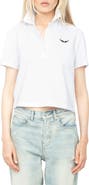 Zadig & Voltaire Mirta Wings Crop Cotton Polo Shirt
