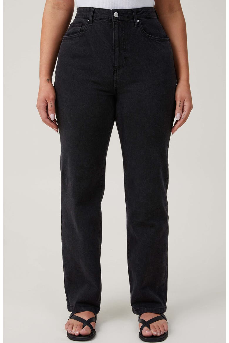 Women's Curvy Stretch Straight Jean, Main, color, Graphite Black