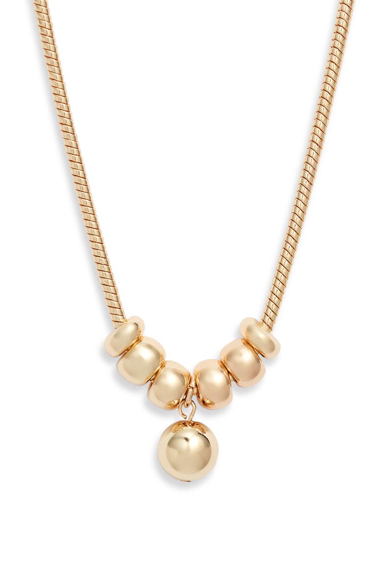 Beaded Orb Pendant Necklace, Main, color, GOLD