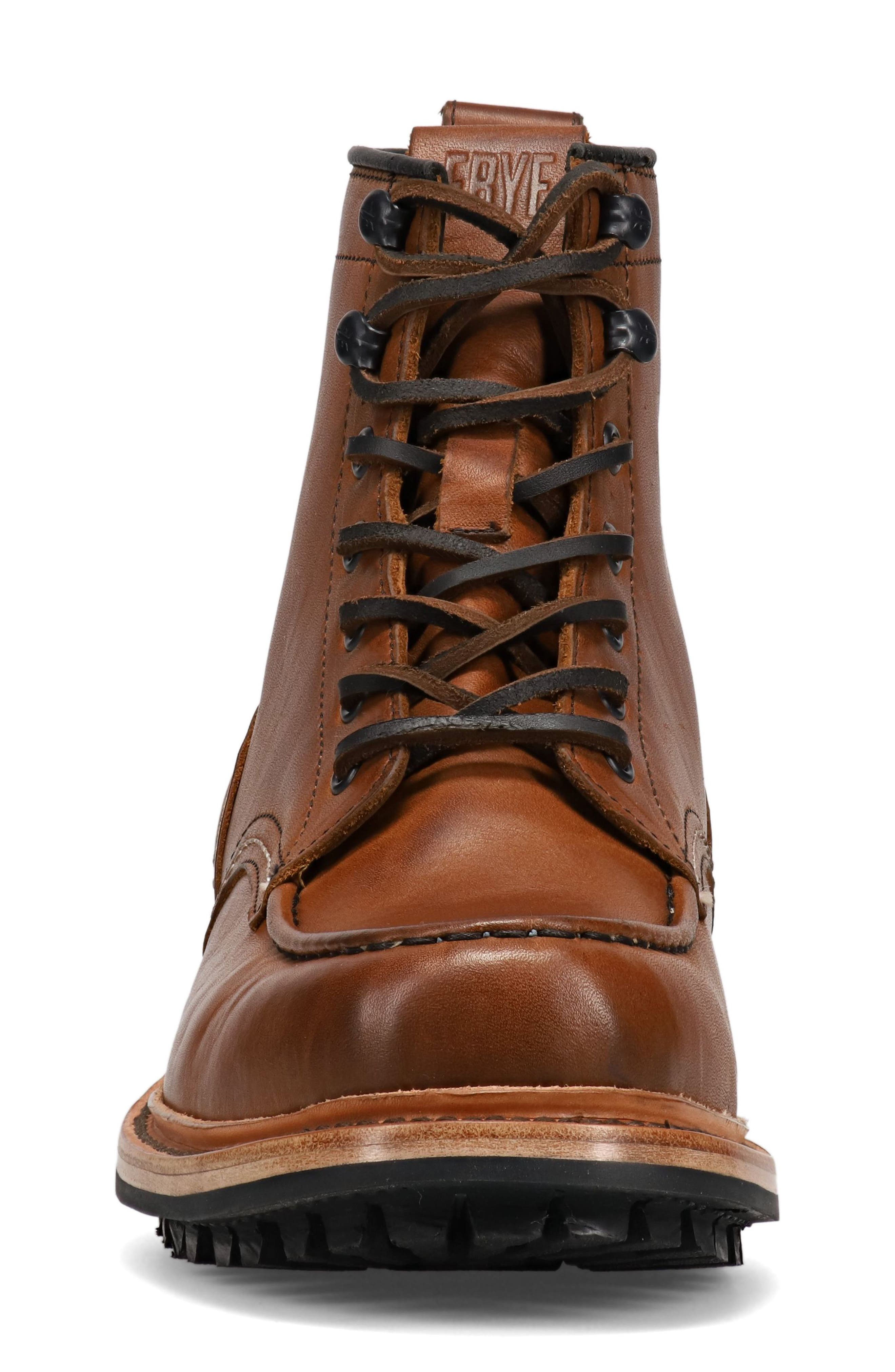 Frye Hudson Lug Work Boot, Alternate, color, Caramel
