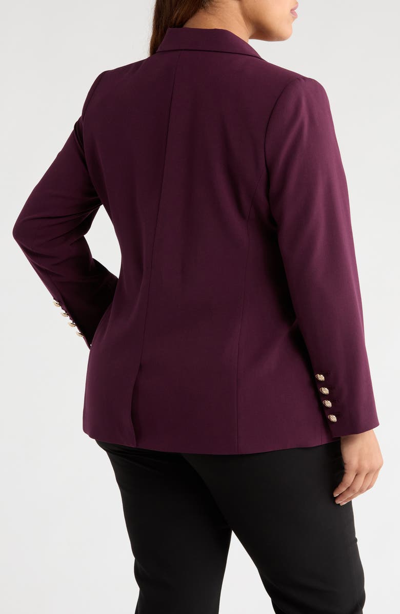 Tahari ASL One-Button Jacket, Alternate, color, Plum