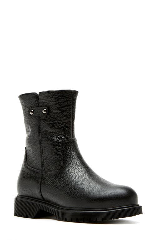 La Canadienne Hogan Shearling-lined Pebbled Leather Booties In Black