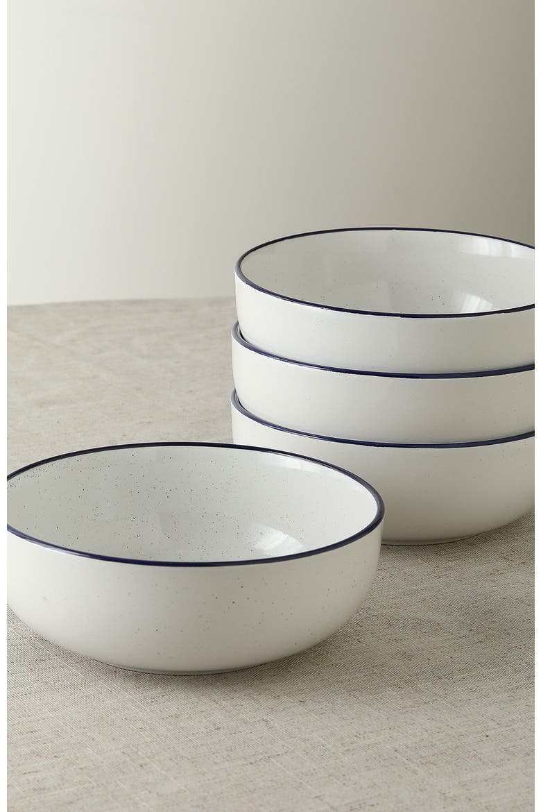 Ezra Stoneware 24-Piece Dinnerware Set, Alternate, color, Blue