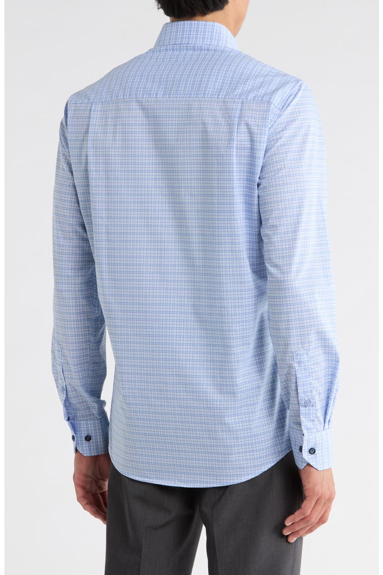 Plaid Print Slim Fit Dress Shirt, Alternate, color, BLUE
