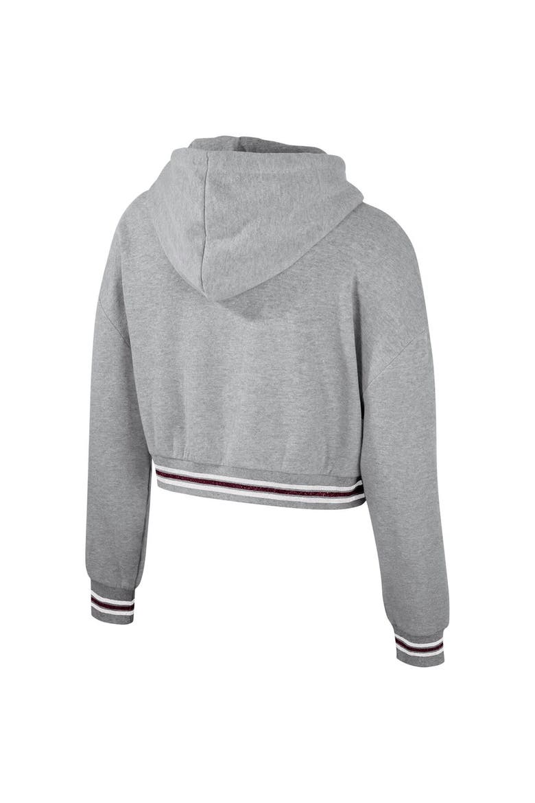 Women's The Wild Collective Heather Gray Texas A&M Aggies Cropped Shimmer Pullover Hoodie, Alternate, color, Heather Gray