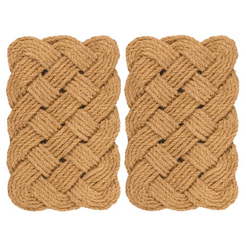 Maeve Classic Coastal Scalloped Basketweave Coir Indoor/Outdoor DoorMat