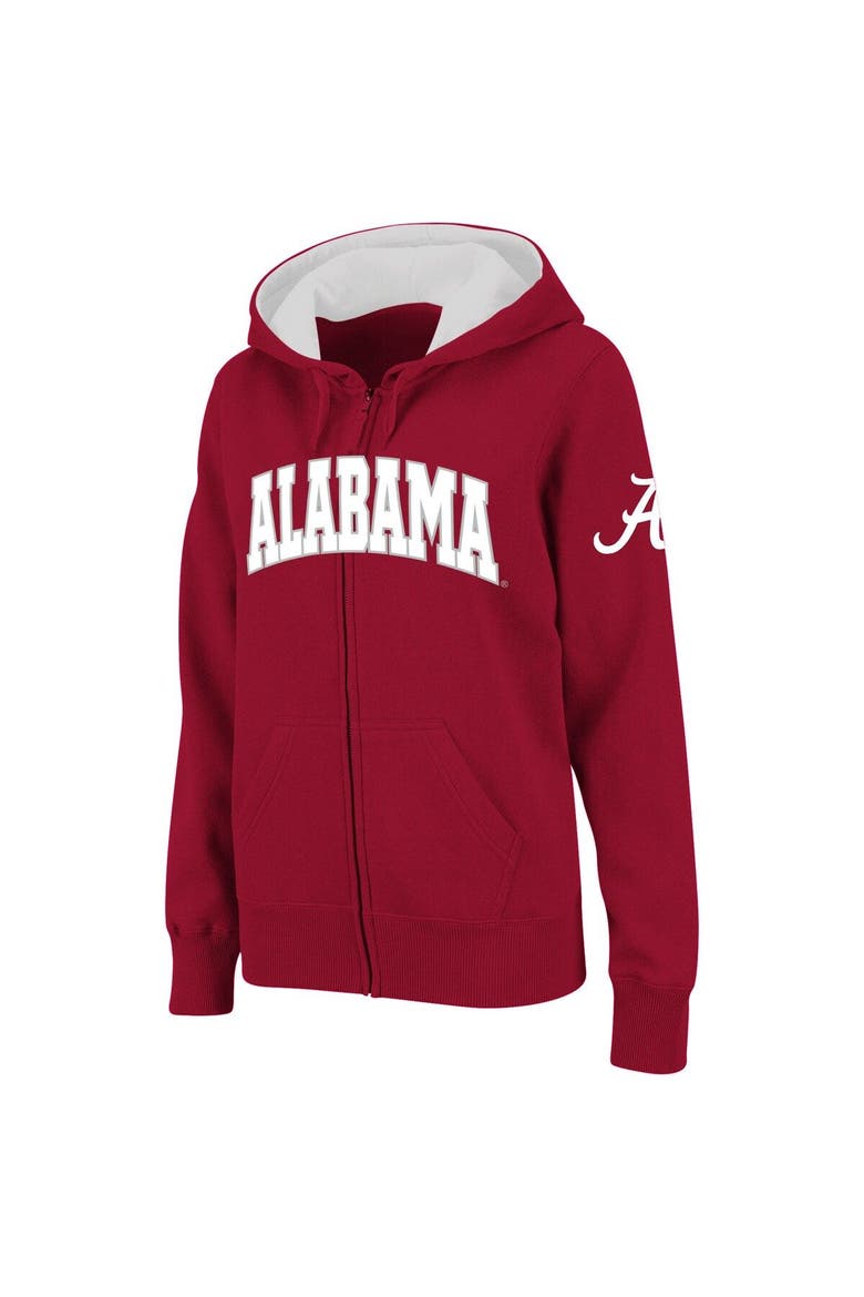 Women's Stadium Athletic Crimson Alabama Crimson Tide Arched Name Full-Zip Hoodie, Main, color, Crimson
