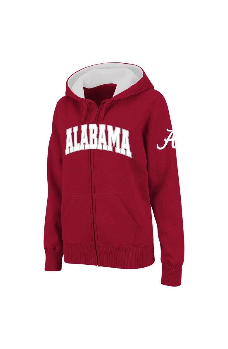 COLOSSEUM Women's Stadium Athletic Crimson Alabama Crimson Tide Arched Name Full-Zip Hoodie, Main, color, Crimson