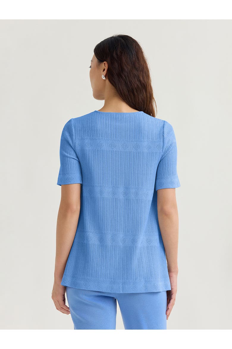 Diamond Ribbed Texture Soft Knit Tunic, Alternate, color, Tranquil Blue