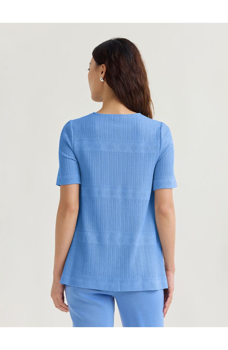 Misook Diamond Ribbed Texture Soft Knit Tunic, Alternate, color, Tranquil Blue