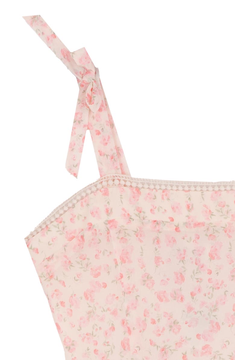 Rare Editions Kids' Floral Tiered Maxi Dress & Hair Bow Set, Alternate, color, Pink