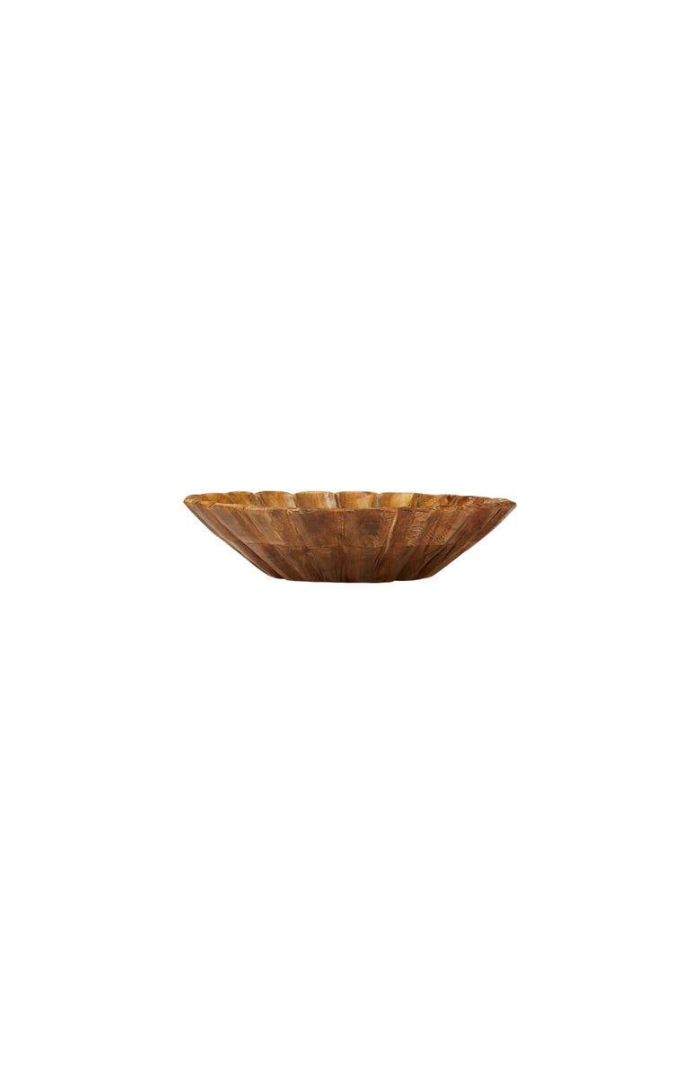 Storied Home Boho Carved Wood Bowl with Scalloped Edge, Natural, Main, color, Natural