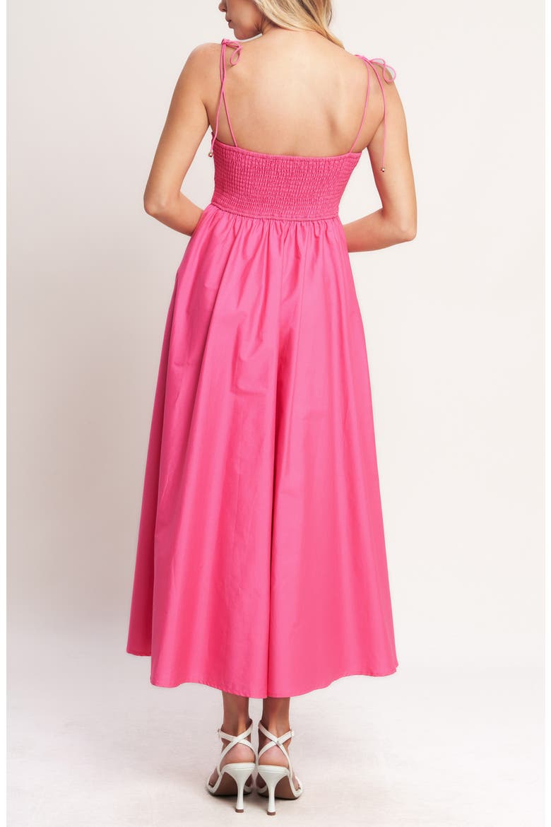 Fit & Flare Cotton Midi Sundress, Alternate, color, FUCHSIA