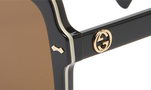 Gucci Oversize Square-frame Sunglasses In Black Black Brown