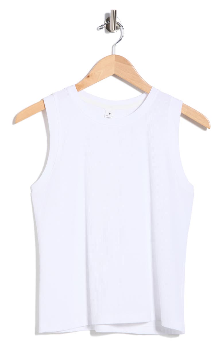YOGALICIOUS Jinx Heavenly Ribbed Tank, Main, color, White