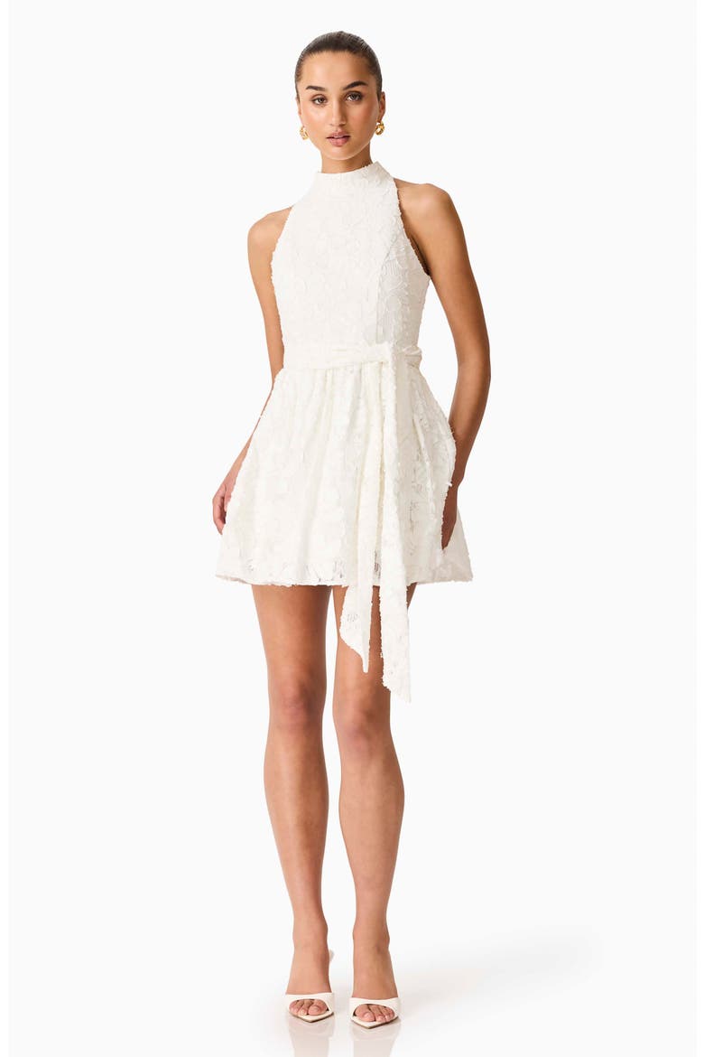Edellie Halter Neck Minidress, Alternate, color, WHITE