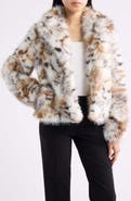 Anne Klein Faux Fur Crop Jacket