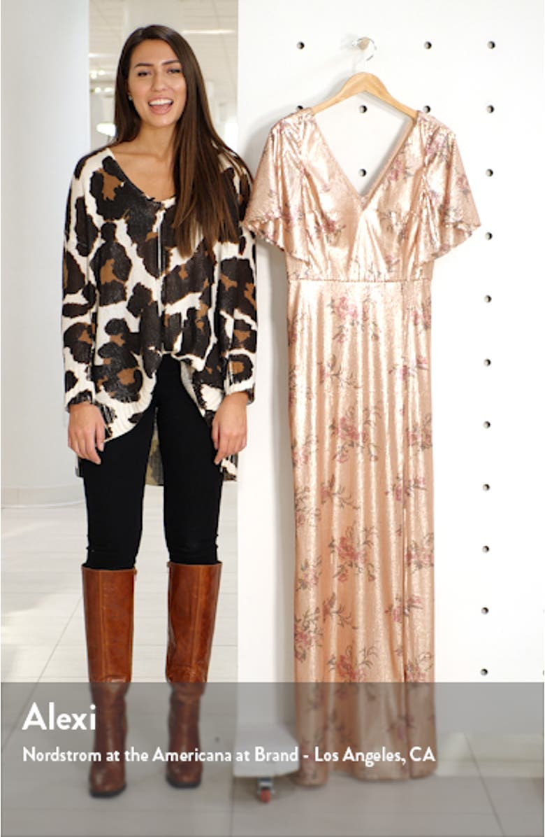 Strapless Print Sequin A-Line Gown, sales video thumbnail