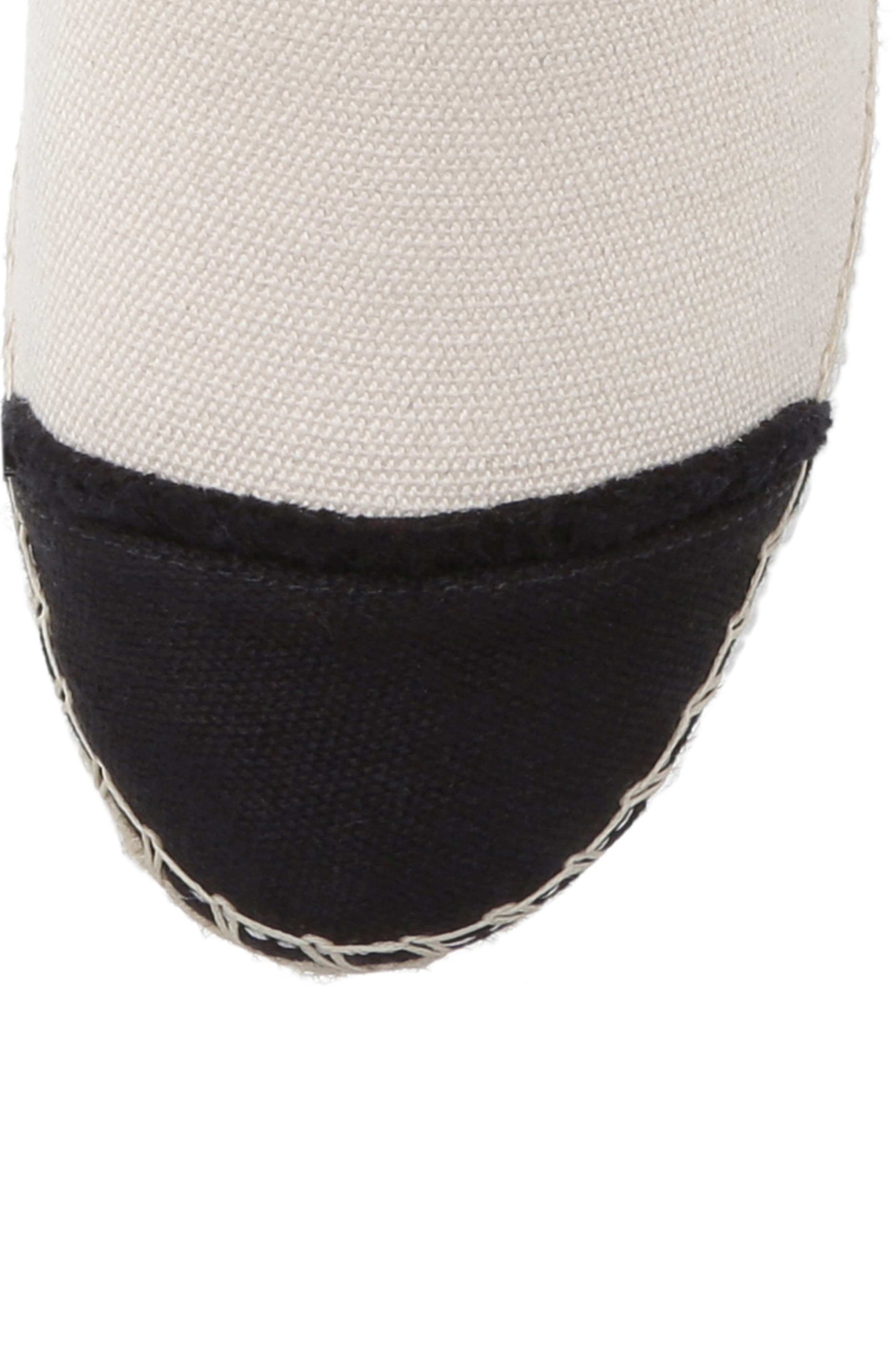 Ohanna Espadrille Flat, Alternate, color, BLACK/ NATURAL CANVAS