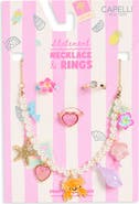 Capelli New York Kids' Sunny Statement Necklace & Rings Set