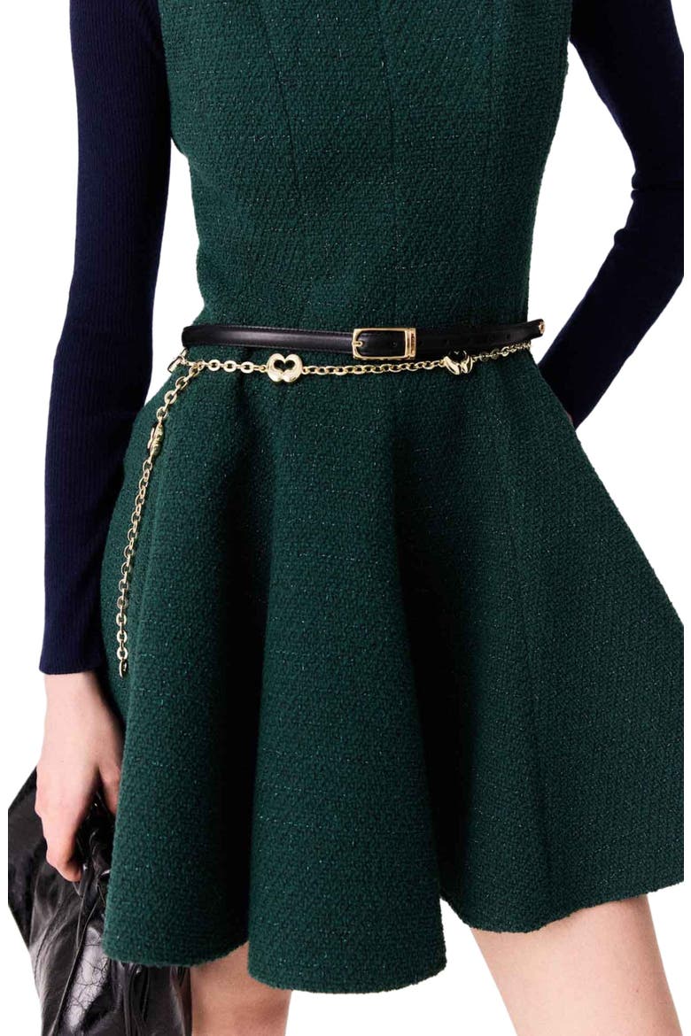Slim leather belt, Alternate, color, Black