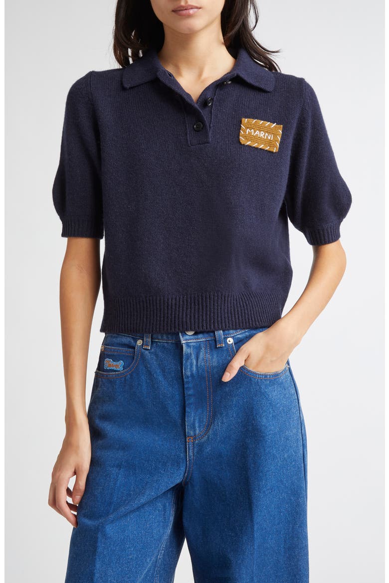 Mending Logo Cashmere Sweater, Main, color, 00B80 INK