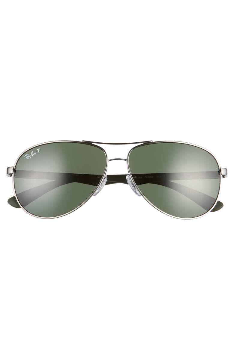 Ray-Ban 61mm Polarized Aviator Sunglasses, Alternate, color, 