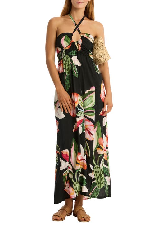Sundown Halter Bandeau Cover-Up Dress