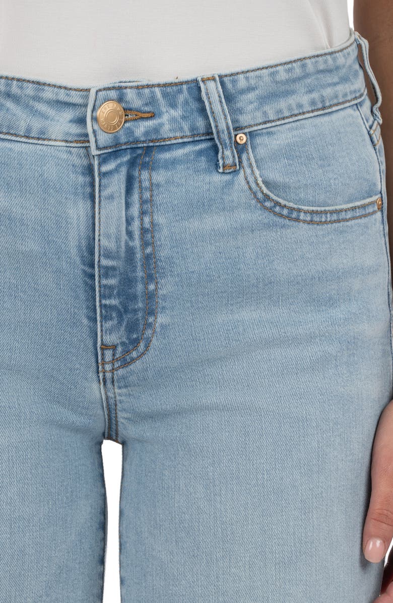 KUT from the Kloth Raw Hem Mid Rise Ankle Wide Leg Jeans, Alternate, color, Block