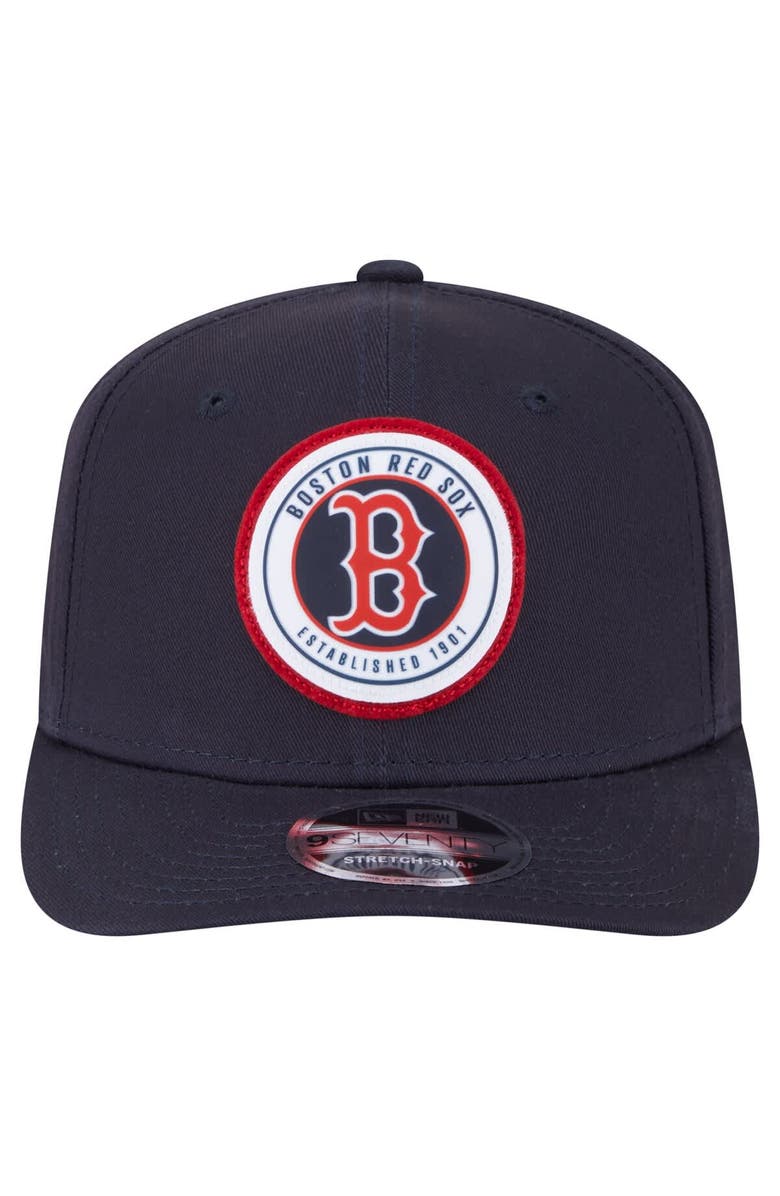 New Era Men's New Era Navy Boston Red Sox Circle Patch 9SEVENTY Stretch-Snap Hat, Alternate, color, Navy