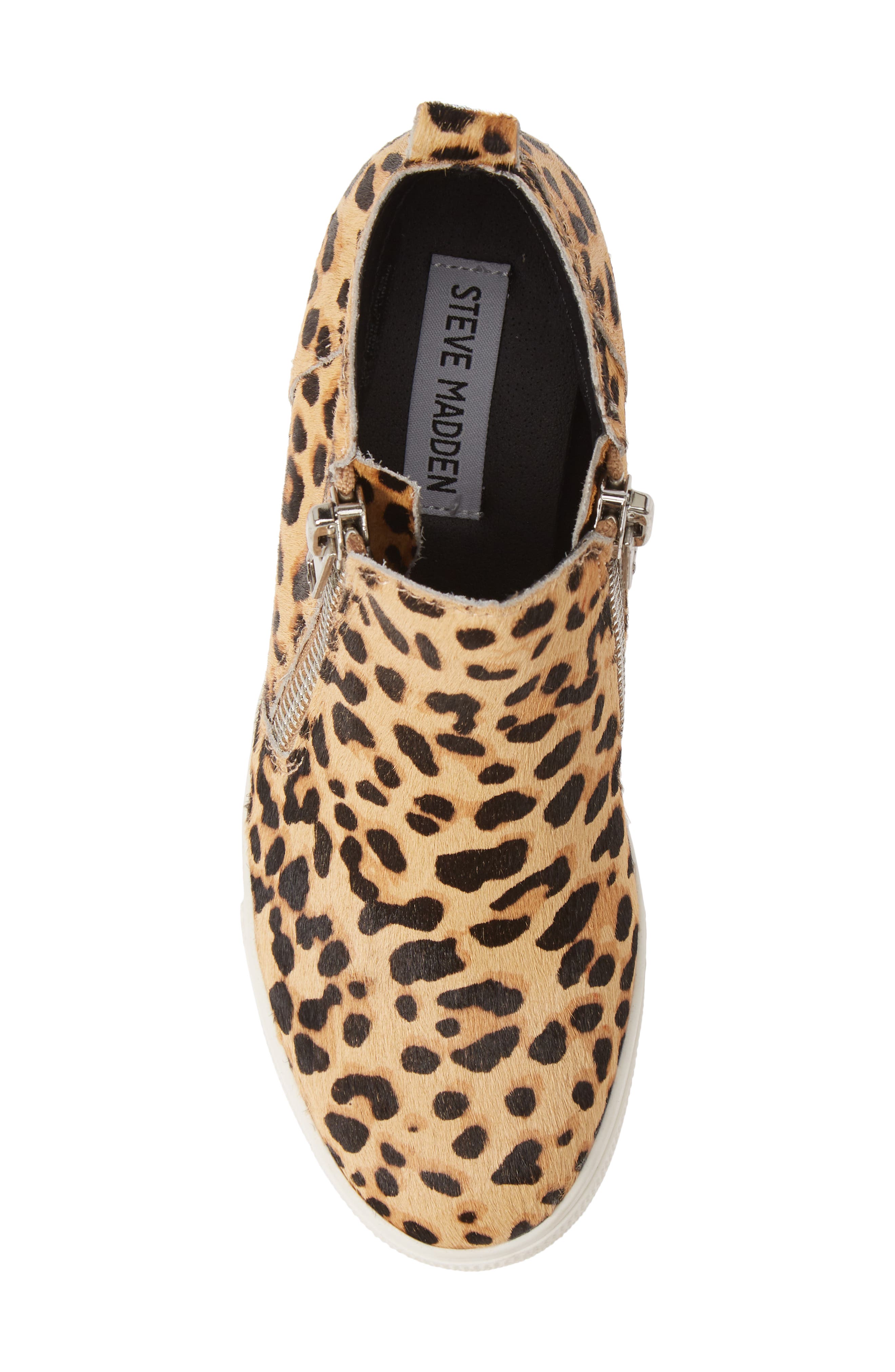 Wedgie High Top Genuine Calf Hair Platform Sneaker, Alternate, color, LEOPARD PRINT CALF HAIR