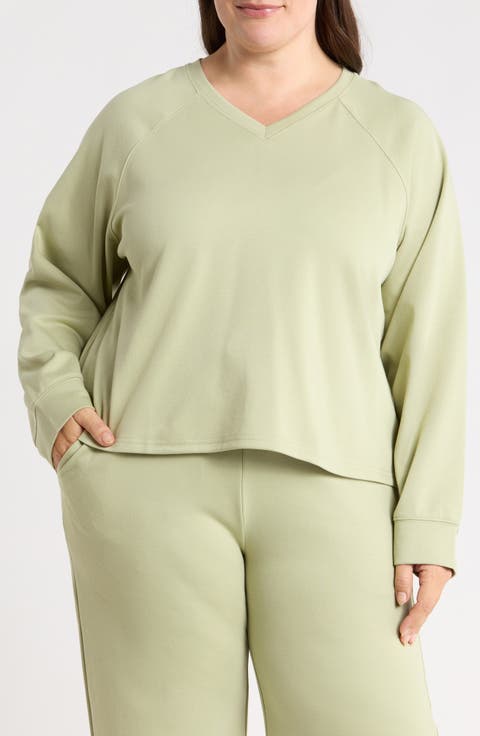 V-Neck French Terry Sweatshirt