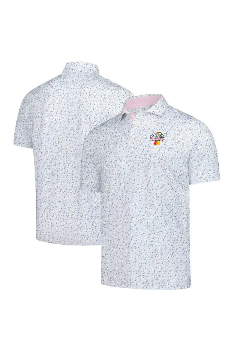 Men's Puma  White Arnold Palmer Invitational Tea Time MATTR Polo, Alternate, color, White