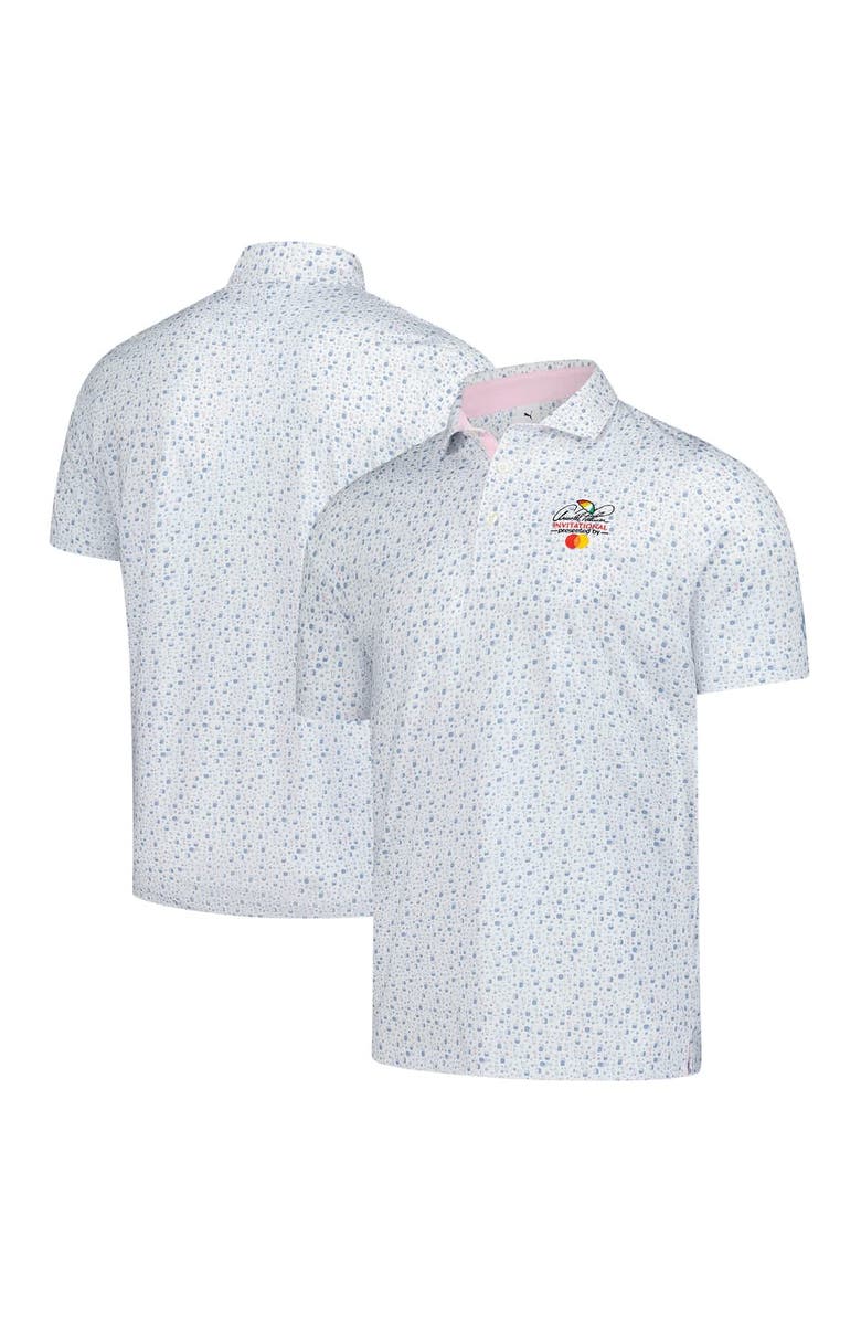PUMA Men's Puma White Arnold Palmer Invitational Tea Time MATTR Polo, Alternate, color, White