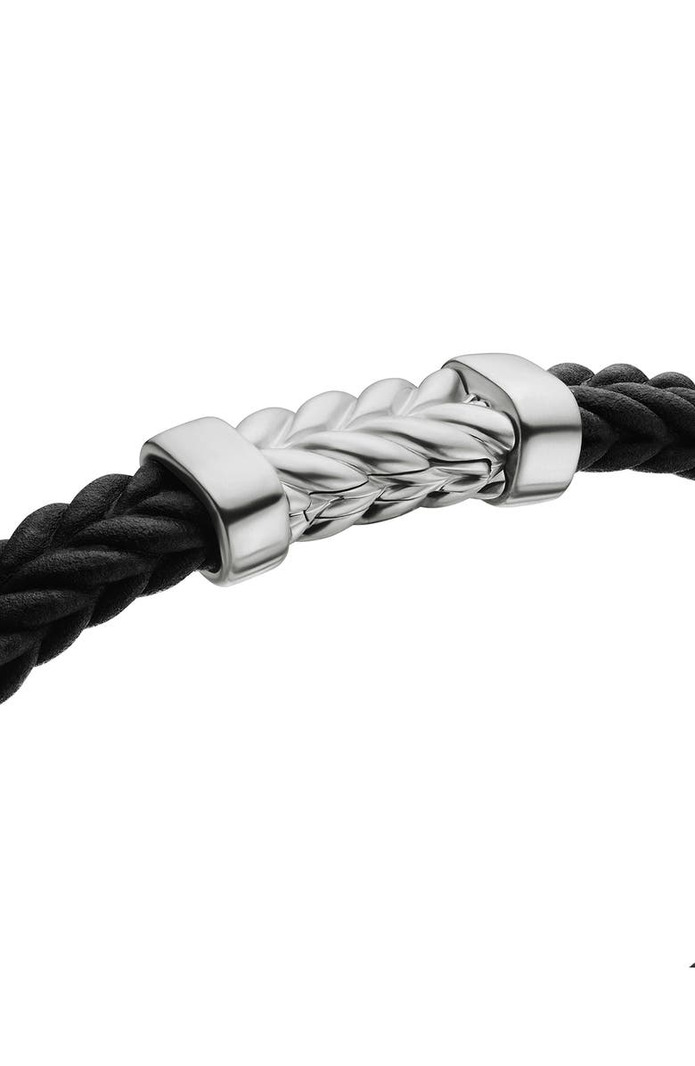 David Yurman Men's Chevron Rubber & Sterling Silver Bracelet, Alternate, color, Black
