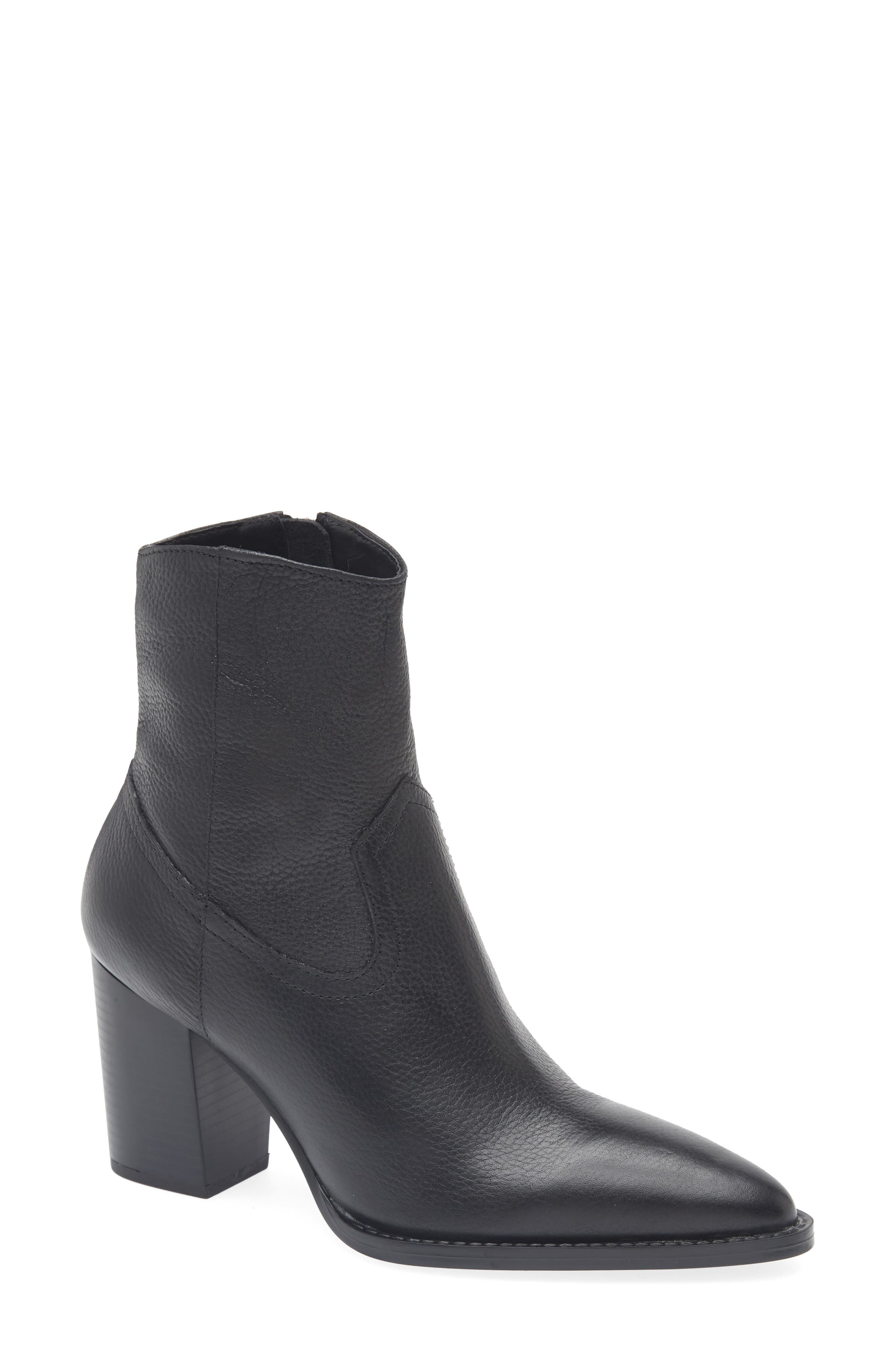 MANGO Aris Pointed Toe Bootie, Main, color, Black