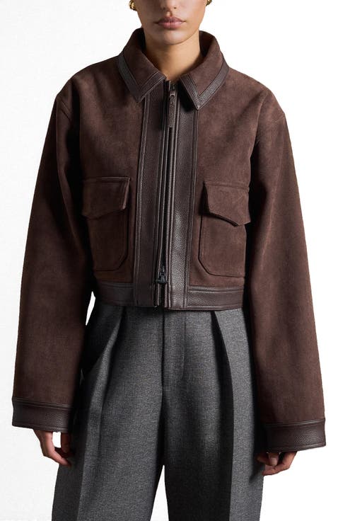 Denise Suede & Pebbled Leather Jacket