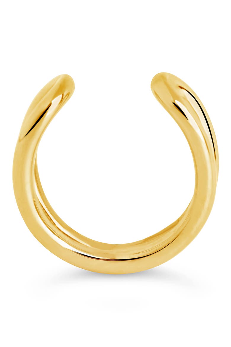 SF Fine 14K Gold Mixed Diamond and Solid Cuff Earrings, Alternate, color, GOLD
