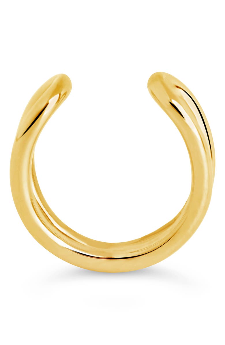 STERLING FOREVER FINE SF Fine 14K Gold Mixed Diamond and Solid Cuff Earrings, Alternate, color, 