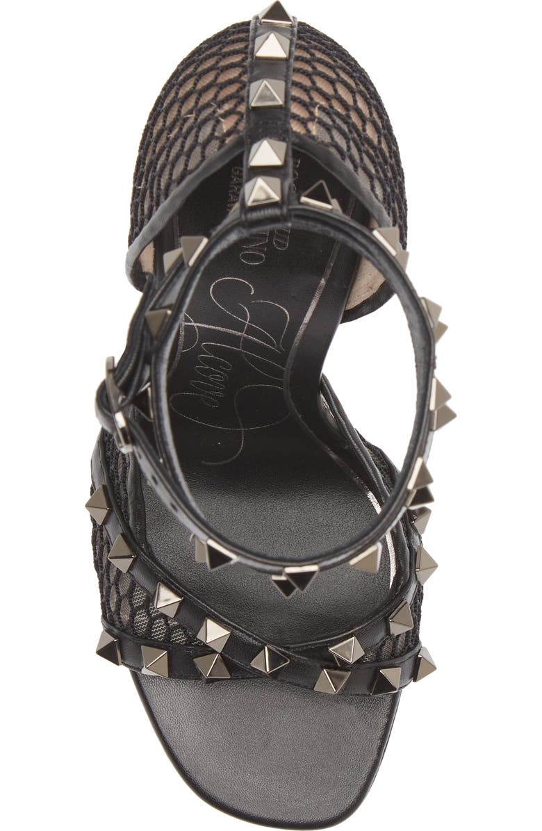 Valentino Garavani Alcove Fishnet Sandal, Alternate, color,