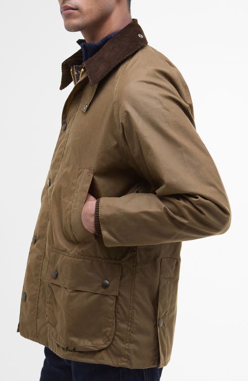 Barbour Waxed Cotton Rain Jacket In Green