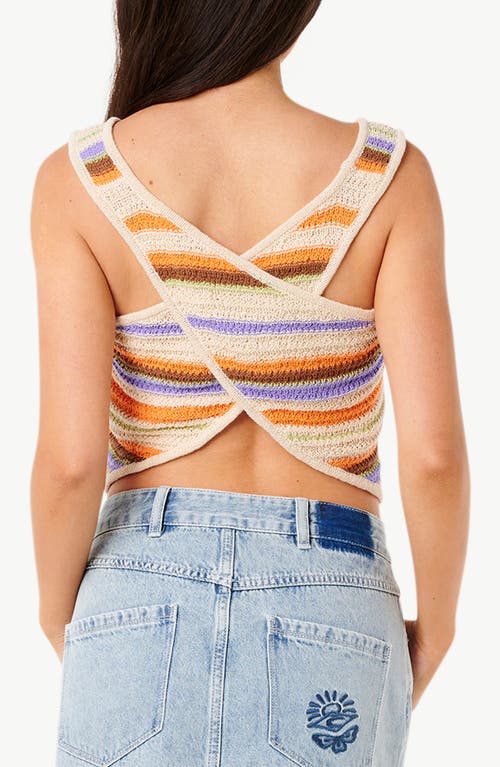 Rip Curl Cala Nights Stripe Crop Top In Light Orange