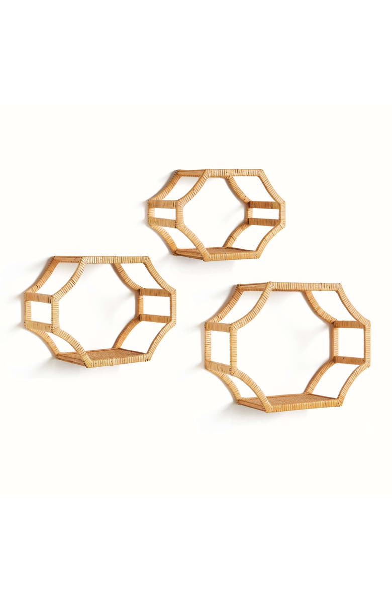 Napa Home & Garden Bedford Woven Single Tier Decorative Wall Shelves, Set of 3, Main, color, 