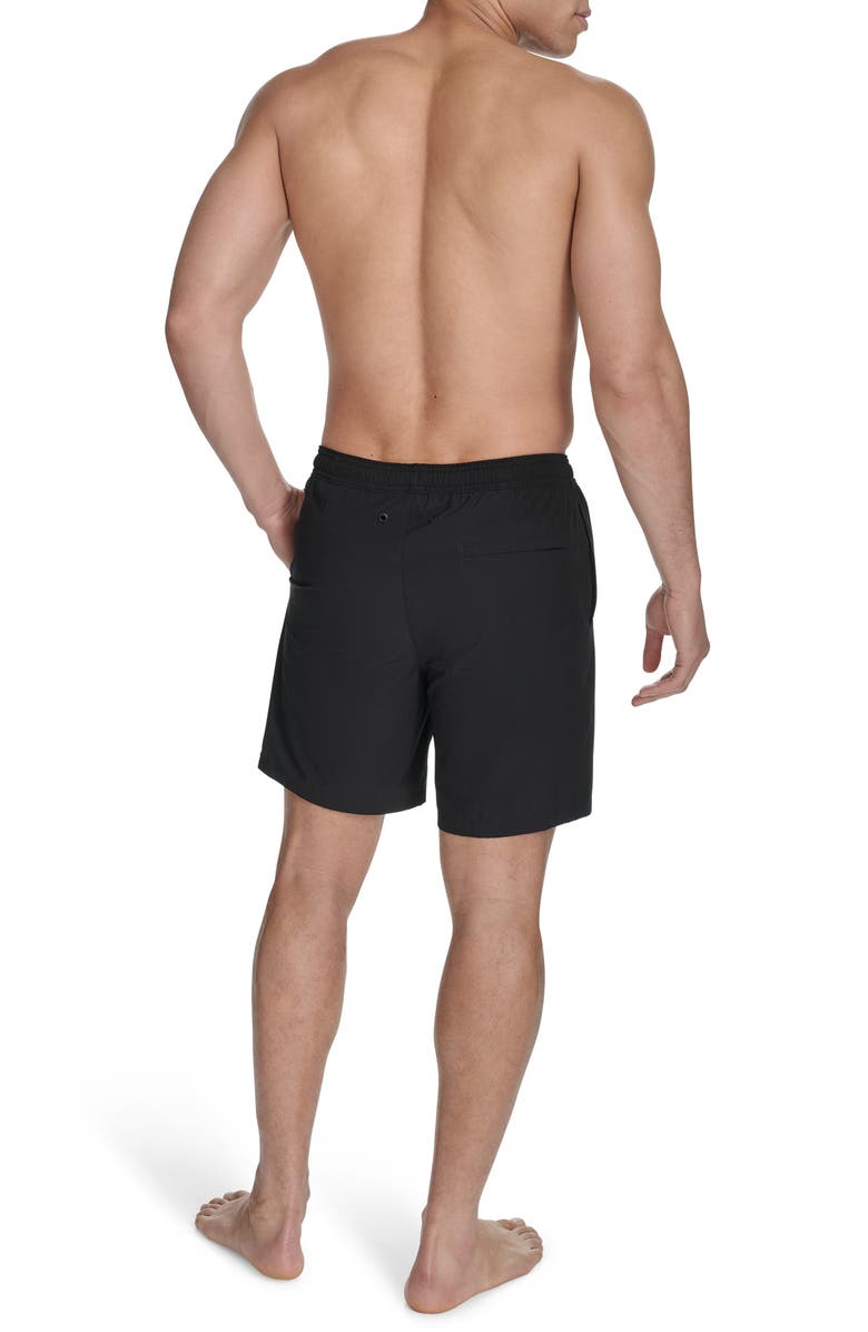 Calvin Klein Solid Stretch Volley Swim Shorts, Alternate, color, Black