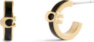 COACH Signature C Enamel Huggie Hoop Earrings