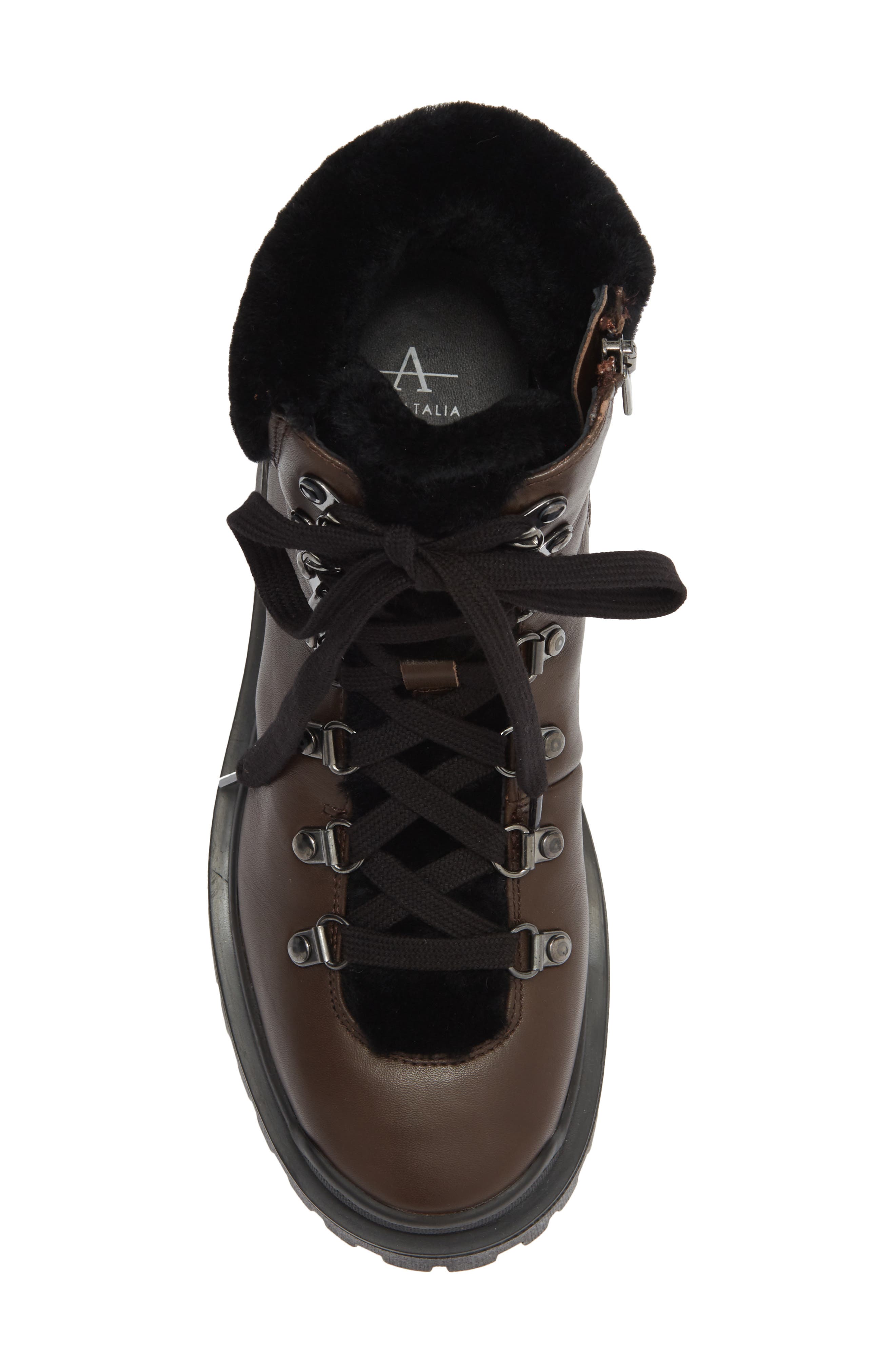 Coralie Weatherproof Leather Boot, Alternate, color, DARK BROWN NAPPA